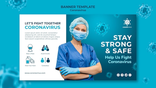 Modello di banner per il coronavirus