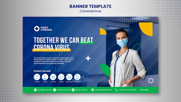 Free PSD coronavirus banner template