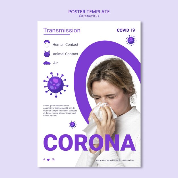 Coronavirus flyer template design