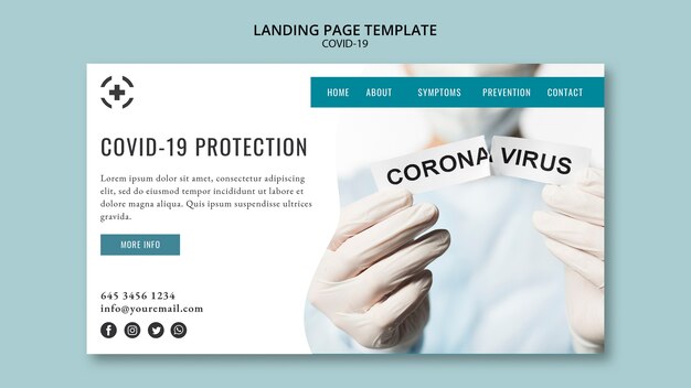 coronavirus landing page design