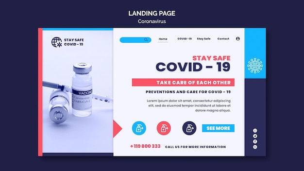 Coronavirus landing page template