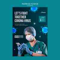 Free PSD coronavirus poster design template