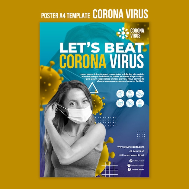 코로나 바이러스 포스터 템플릿