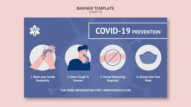 Coronavirus prevention banner template