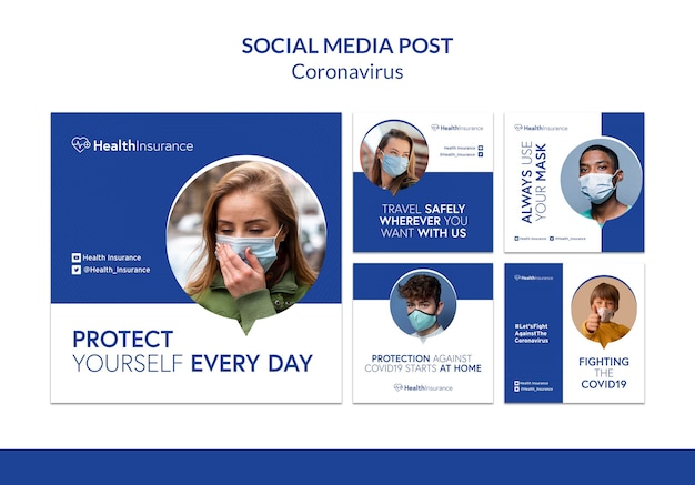 Coronavirus social media post template