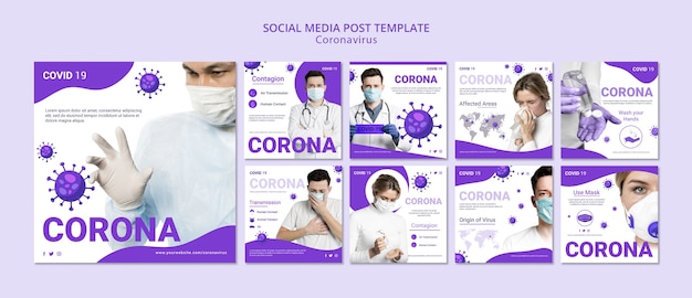 PSD gratuito post sui social media di coronavirus