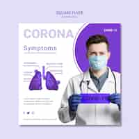 Free PSD coronavirus square flyer design