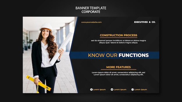 Free PSD corporate banner template with photo