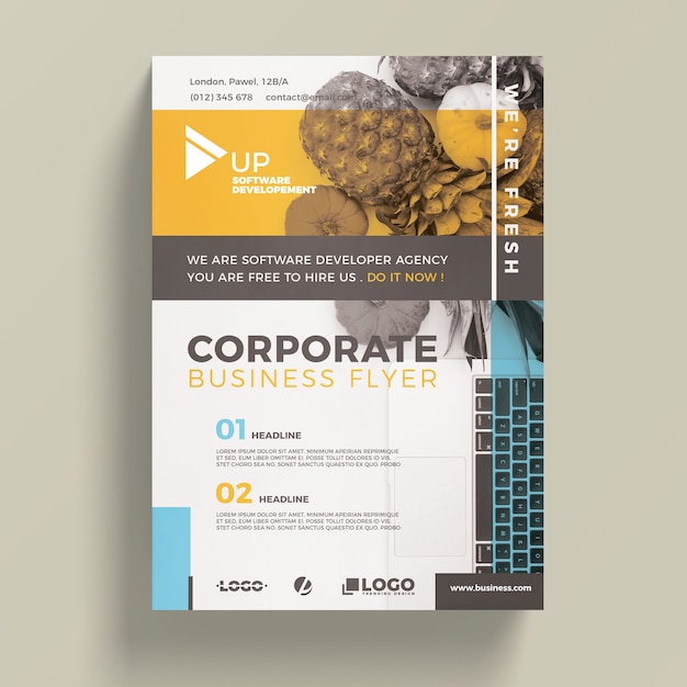 Free PSD corporate business flyer template