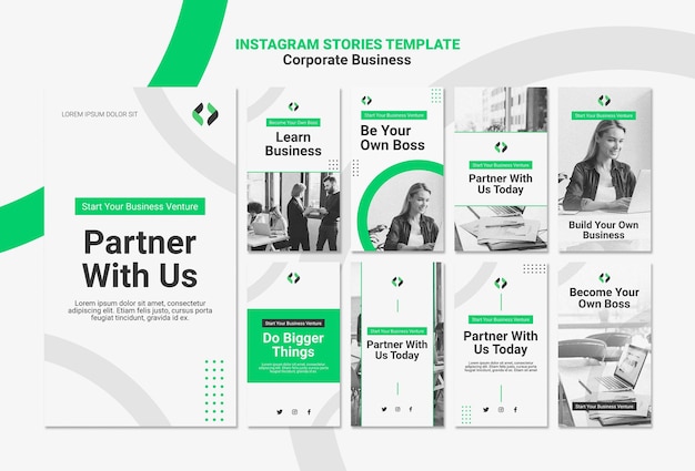 Free PSD corporate business instagram stories