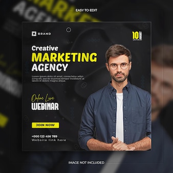 Corporate business live webinar and instagram story social media post template