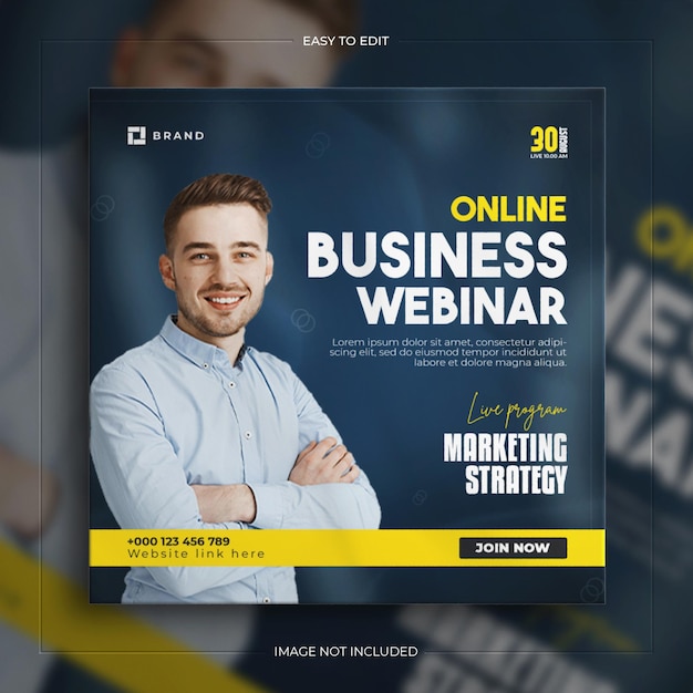 Corporate business live webinar and instagram story social media post template