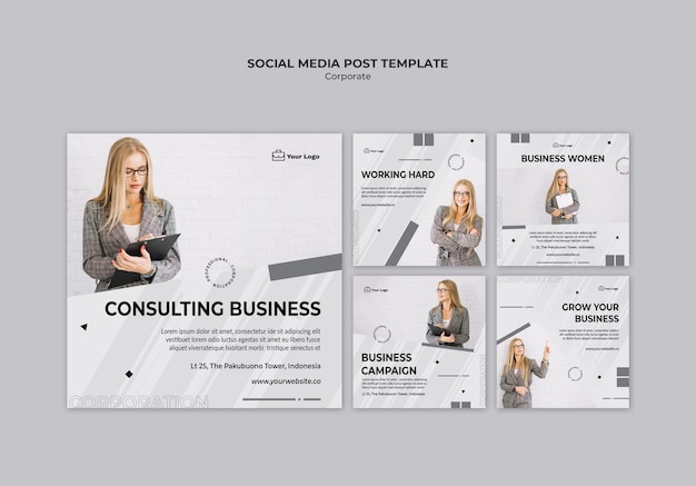 Corporate design social media post template