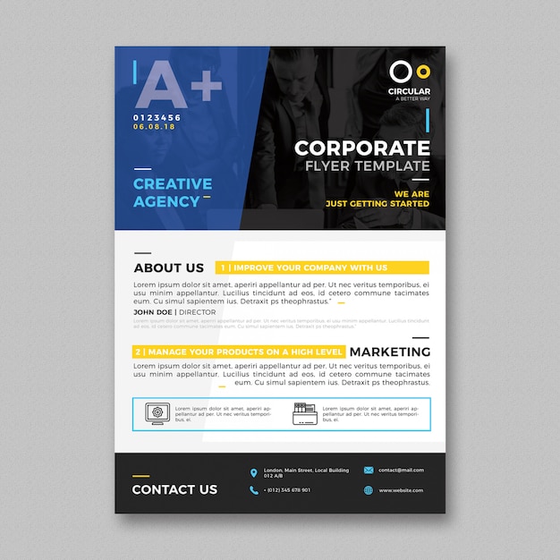 Free PSD corporate flyer template