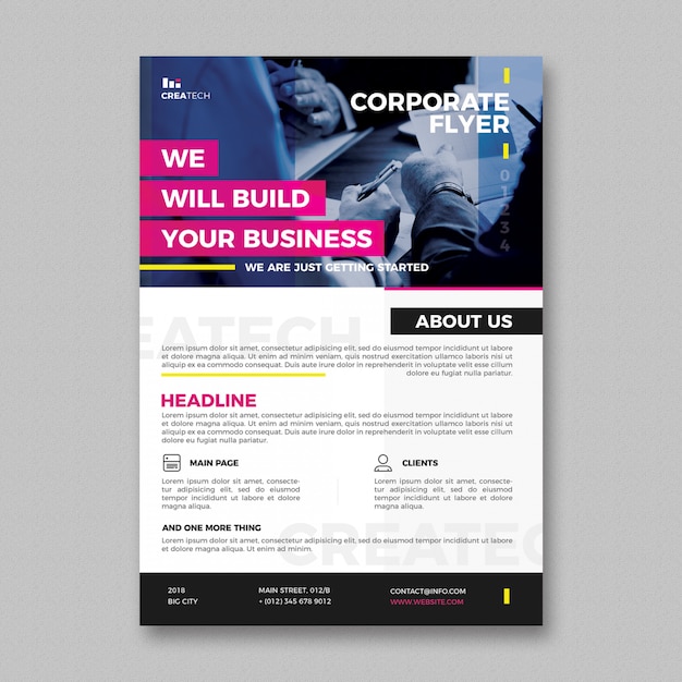 Free PSD corporate flyer template