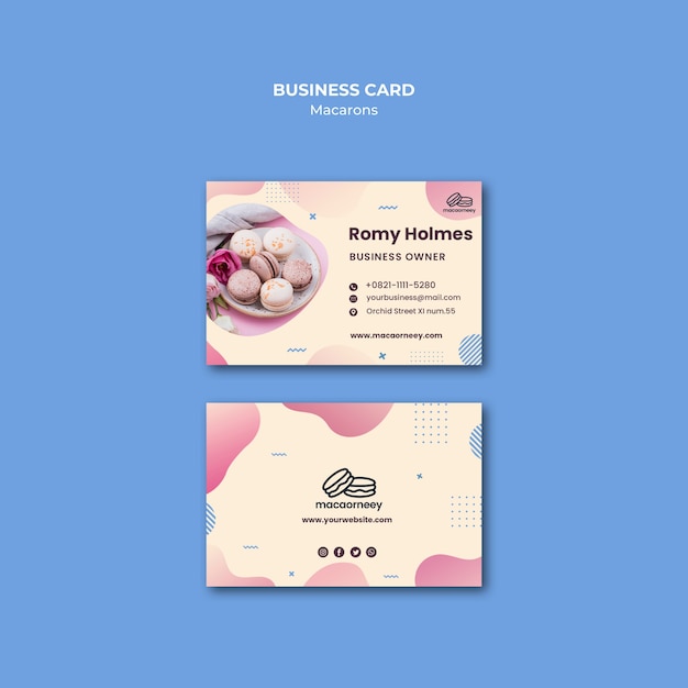 Free PSD corporate identity with macarons