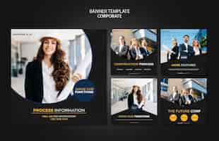 Free PSD corporate instagram posts template with photo