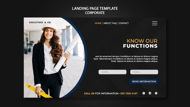 corporate landing page template