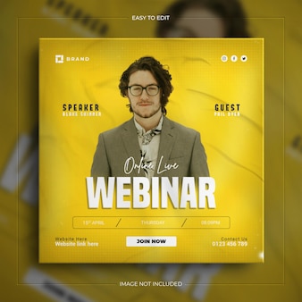 Corporate marketing webinar instagram and business social media post template