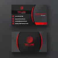 Free PSD corporate red and black business card