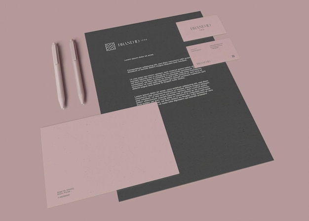 Corporate stationery set mockup