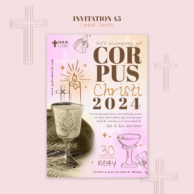 PSD gratuito disegno del modello di corpus christi