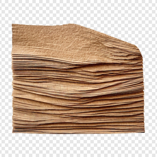 Free PSD corrugated fiberboard scrap isolated on transparent background