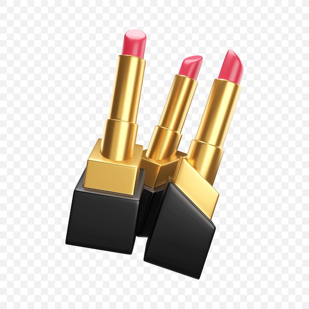 Free PSD cosmetic lipstick icon isolated 3d render illustration