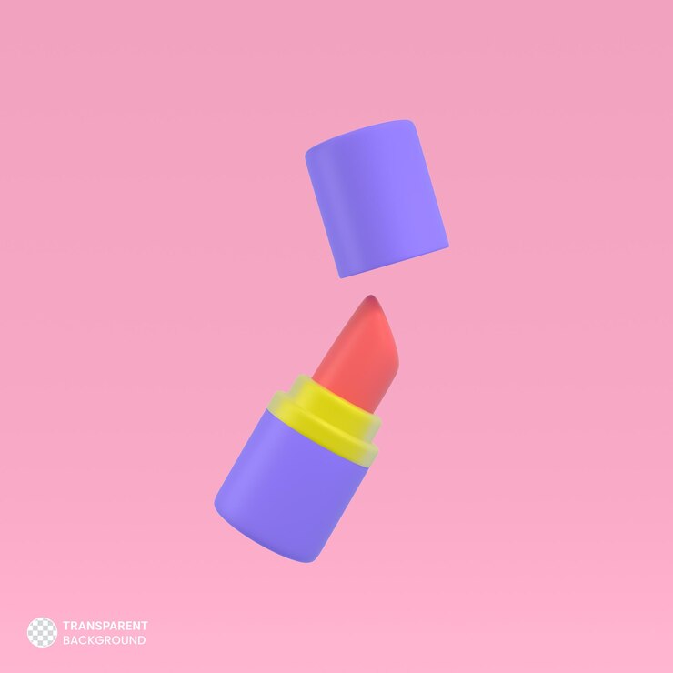 무료 PSD 화장품 립스틱 아이콘 격리 된 3d 렌더링 그림