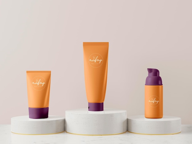 Cosmetic product packaging mockup