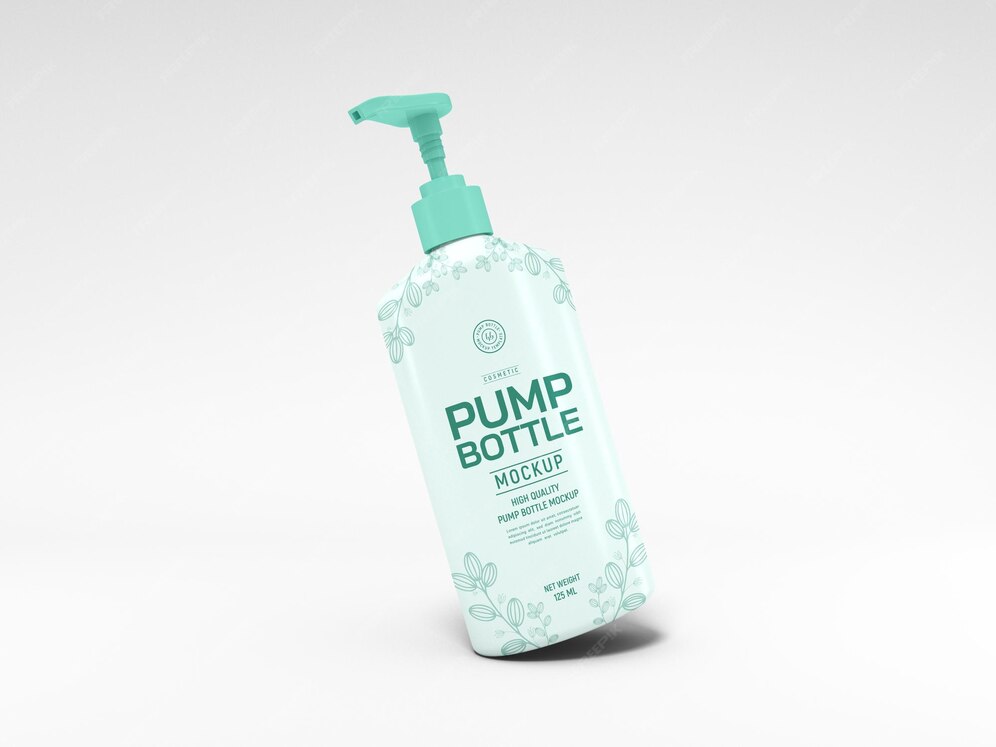 Premium PSD | Cosmetic pump bottle packaging mockup