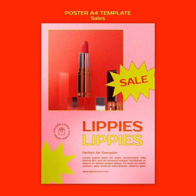 Cosmetic sales vertical poster template in vibrant and bold style