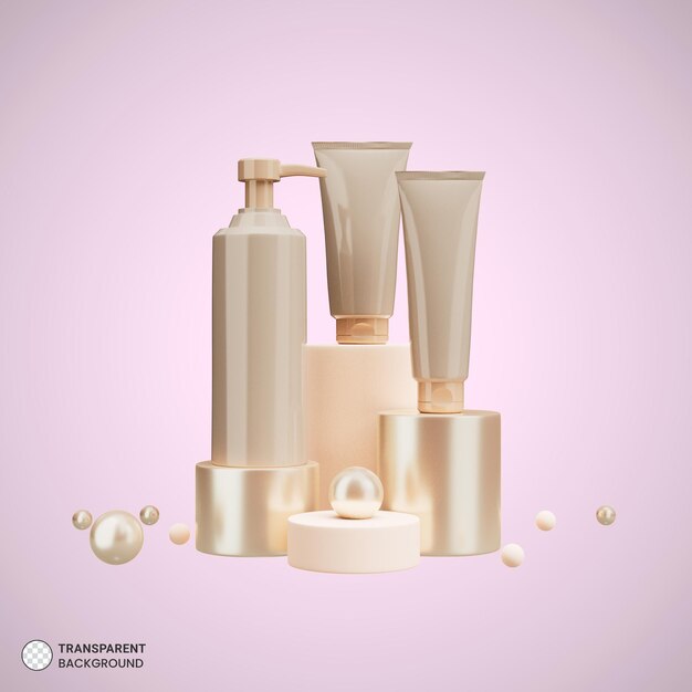 Cosmetics packaging set icon isolated 3d render illustration