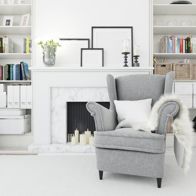 Cosy living room, comfortable armchair