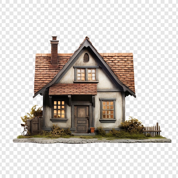 Free PSD cottage house isolated on transparent background
