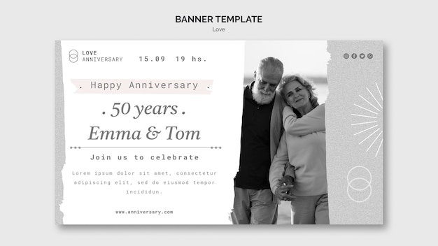 Couple Anniversary Banner Template