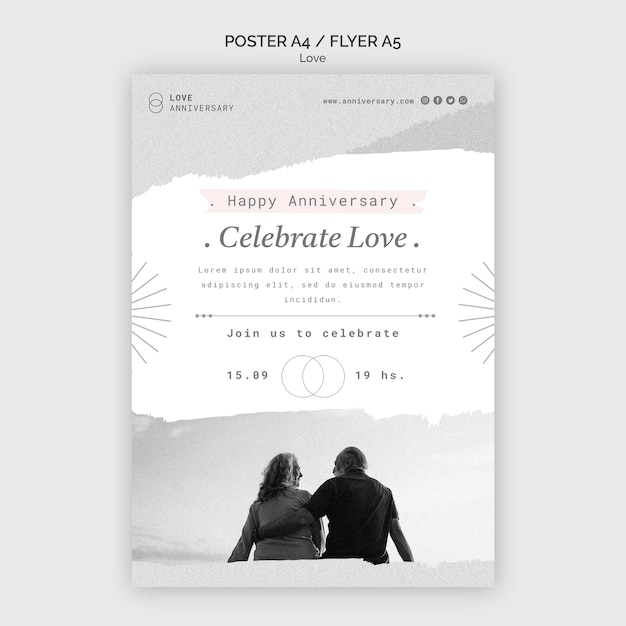 Couple anniversary print template