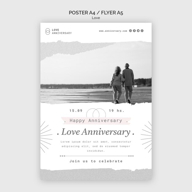 Couple anniversary print template