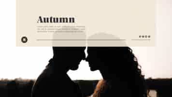 Free PSD couple on autumn web template