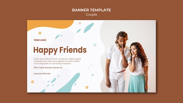 Free PSD couple concept banner template