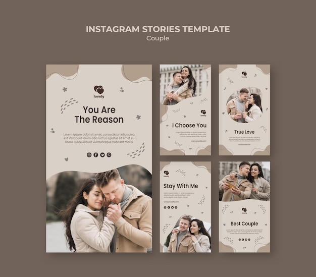 Couple concept instagram stories template