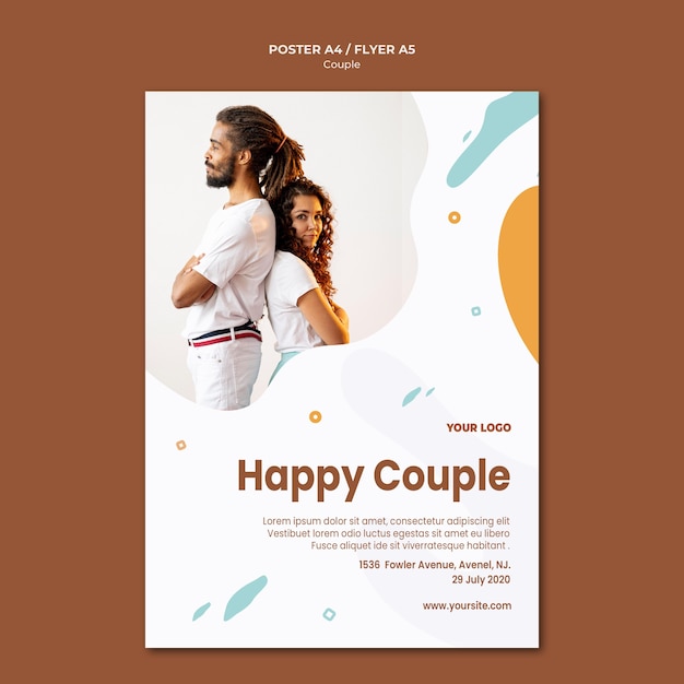 Free PSD couple concept poster template