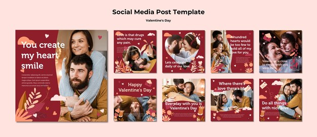 Couple happy valentine's day instagram post template