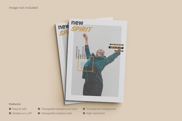 Cover magazine mockup top view