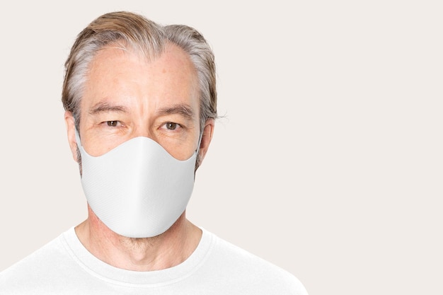 Covid-19 face mask  mockup in white protection unisex apparel