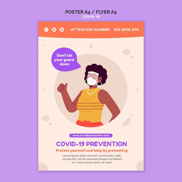 無料PSD covid19チラシテンプレート