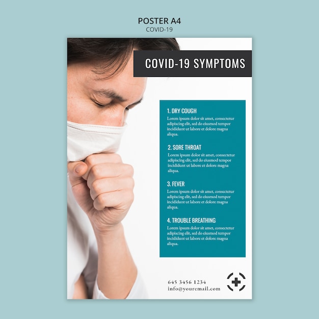 Free PSD covid-19 poster template design