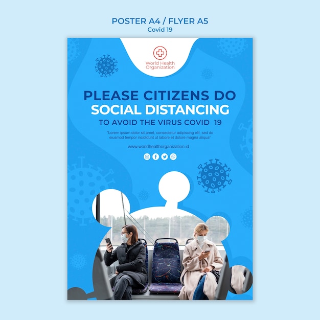 Free PSD covid-19 poster template