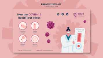 PSD gratuito modello di banner per test rapido covid