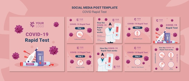 Post sui social media di test rapido covid